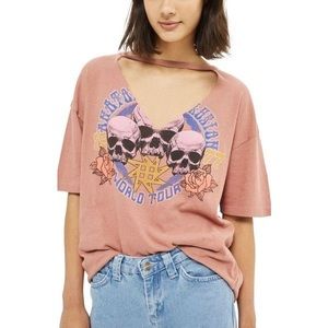 Topshop graphic choker tee